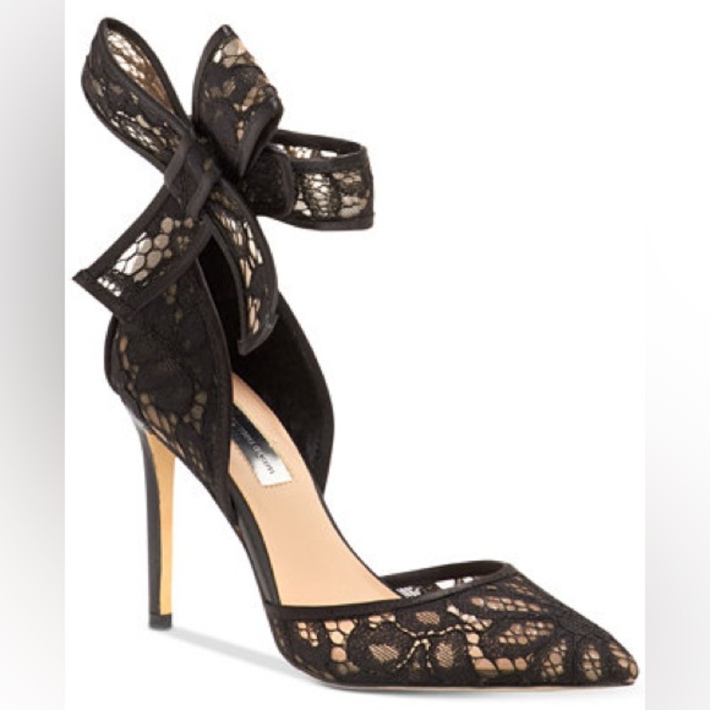 INC International Concepts Black Lace Heels- Women's Black Courts size 9.5